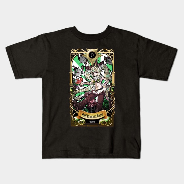 Battle Cats X Wolf Princess Deale - The Fool 0 Kids T-Shirt by ctrlzie